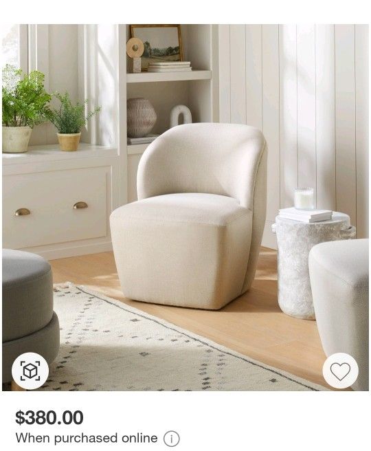 $120 p10#56 Pasadena Swivel Accent Chair Tan Herringbone Threshold