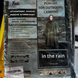 FWG Rain Poncho Waterproof Raincoat For Adult