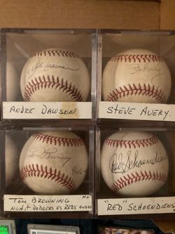 Signed dodger baseball and cards