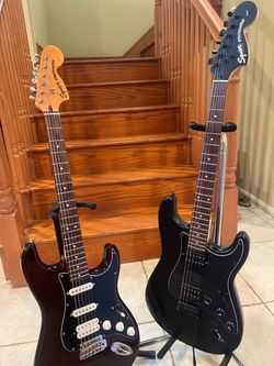 Squier Classic Vibe Stratocaster (Mint) and Standard FSR Stratocaster