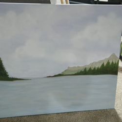 Hand Painted Acrylic Landscape On Canvas