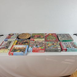 Springbok Jigsaw Puzzles 400 500 1,000 Piece Christmas Tree Games Farm Bird Jewelry London Gold Coin