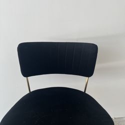 Black Suede Decor Desk Chair 