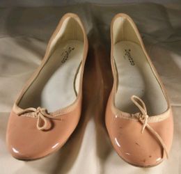 Repetto Paris Cendrillon Pink Patent Leather Ballet Flats Bow Shoes Sz 39