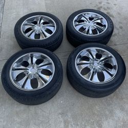4 - 255/55r20 6x5.5 6x139.7 Chrome Toyota Tacoma Tundra 4runner Wheels Rims With Tires!