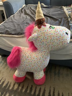 Stuffed large pink unicorn
