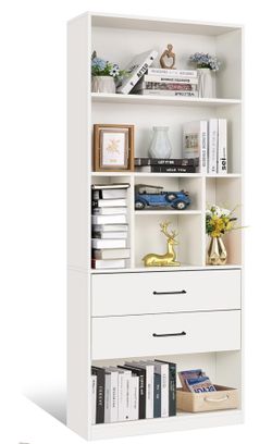 71" Tall Bookcase with 2 Drawers  *Brand New*