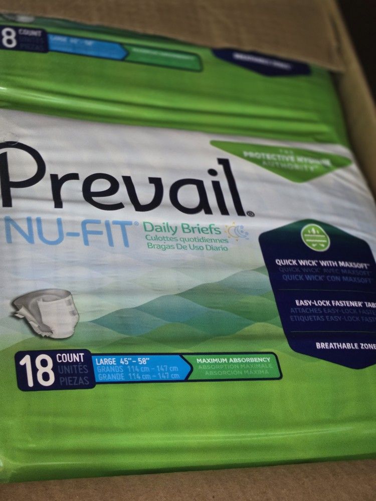 Prevail Nu-Fit Adult Daily Briefs Size Lrg