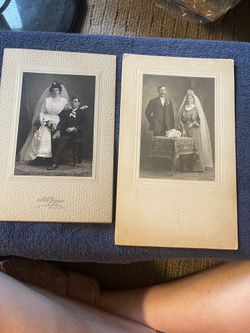 Antique Wedding Portrait Photographs c. 1900–1915 – Set of 2