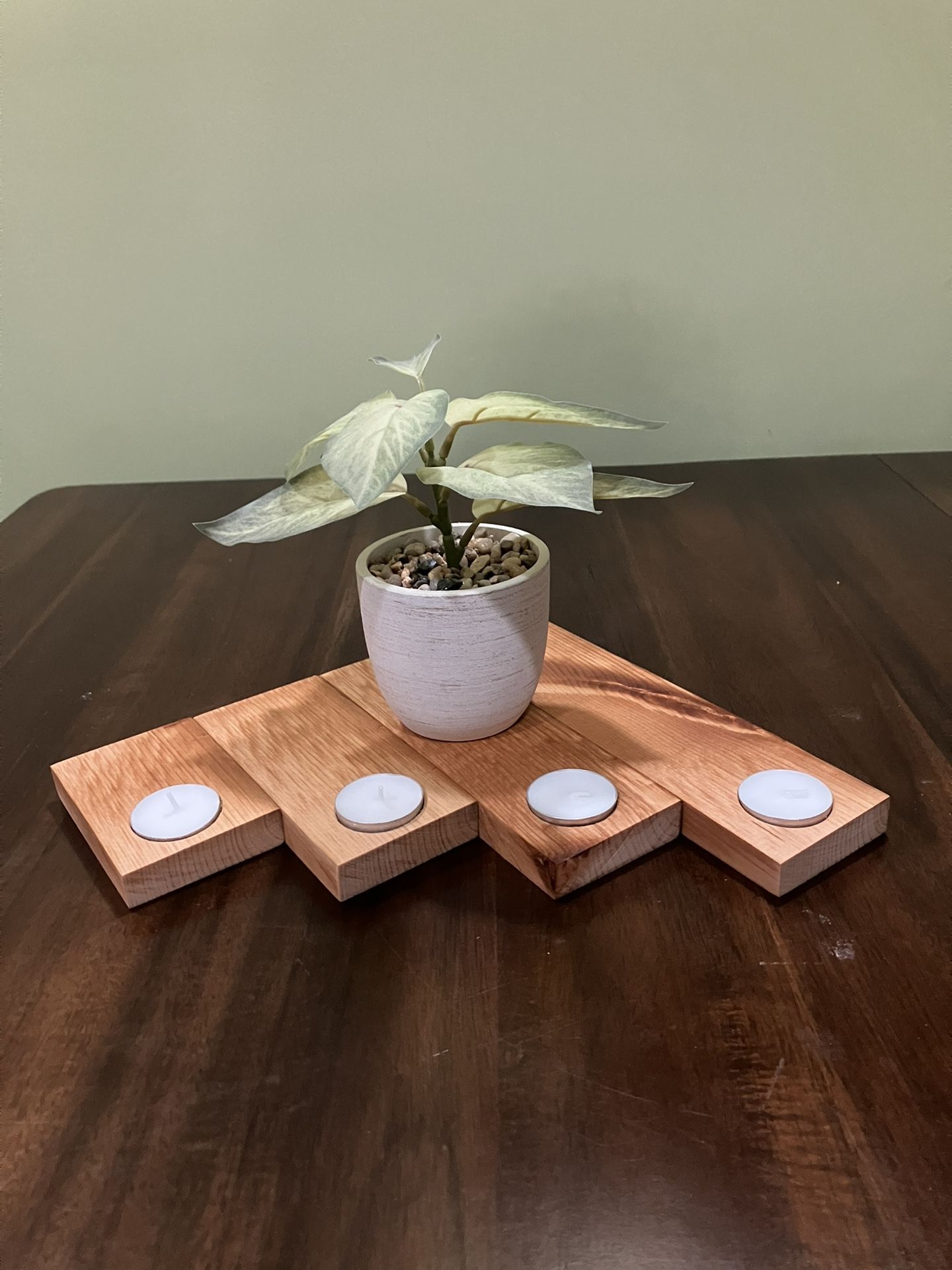 Wooden Tea Light Holders. 4 Piece Set