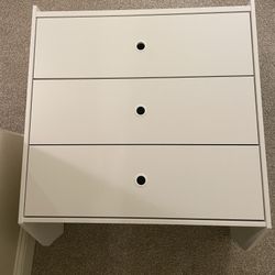 White Wall Mounted IKEA Three Drawer Dresser