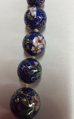Vintage Chinese Cloisonne Bead Necklace- Located In Shelton