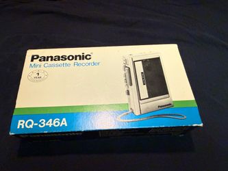 Panasonic RQ346A mini cassette tape recorder player tested with box and manual