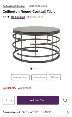 Collington Round Cocktail Table