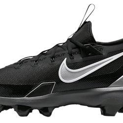 Nike Force Trout 9 Elite MCS Baseball Cleats (FZ0884-001, Black/White/Anthracite/Metallic Silver)