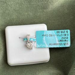 Moissanite Heart Shaped Pendant 