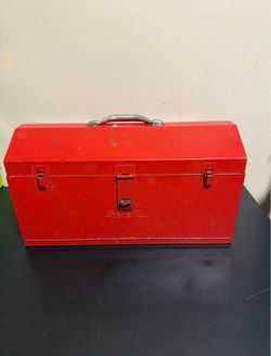 Vintage Snap-on Tools Metal Cantilever Toolbox 21" Red Mechanic Tool Box