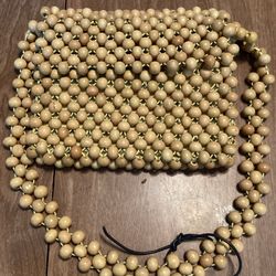 Vintage retro 1960s Japanese wooden purse