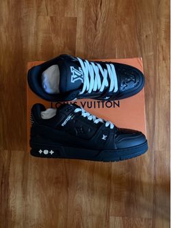 Brand New Louis Vuitton All Black Trainer Sneakers available in size 9 and 10 with certificate wrapping and box