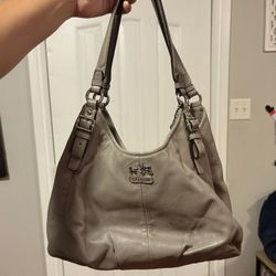 COACH Purse Gray Leather 