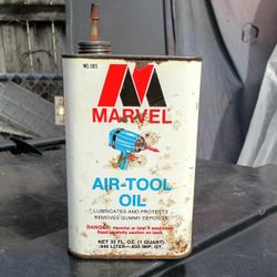 Vintage Marvel, Air Tool Oil 32oz Metal Can