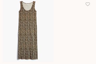 J Crew Sleeveless cotton Midi Dress With Side Slit Cheetah Print Sz Small