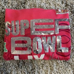 STARTER Super Bowl LIX Sequin Oversized Cropped Sweatshirt - Women’s Large