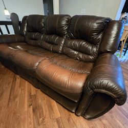 Reclining Faux Leather Sofa