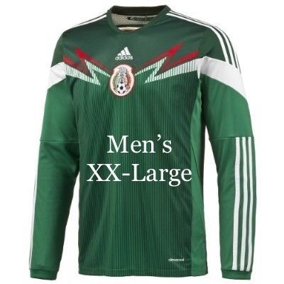 ADIDAS “RARE” 2014 Mexico National Team FIFA World Cup Brazil Long Sleeve Athletic Soccer Football jersey shirt / SIZE: Men’s XX-Large / Brand New!!