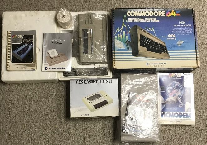 Commodore 64 computer system w/Vic-20, Disk Drive,Cassette, And Printer all Complete/ video game system