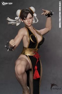 Play Toy - 1/6 P023A Fighting Goddess Chun-Li 2.0 Black Cheongsam Version Action Figure