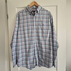 Vineyard Vines Mens Large Classic Fit Tucker Pink/blue Shirt 