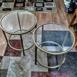 Glass Top End Tables 