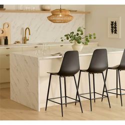 Set of 4 Article Svelti Counter Stools – Pure Black – New Open Box - Delivery Available