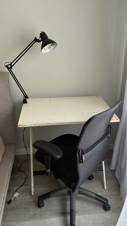 Mesh Computer Chair w/ Drafting Table and Swing Arm Desk Lamp