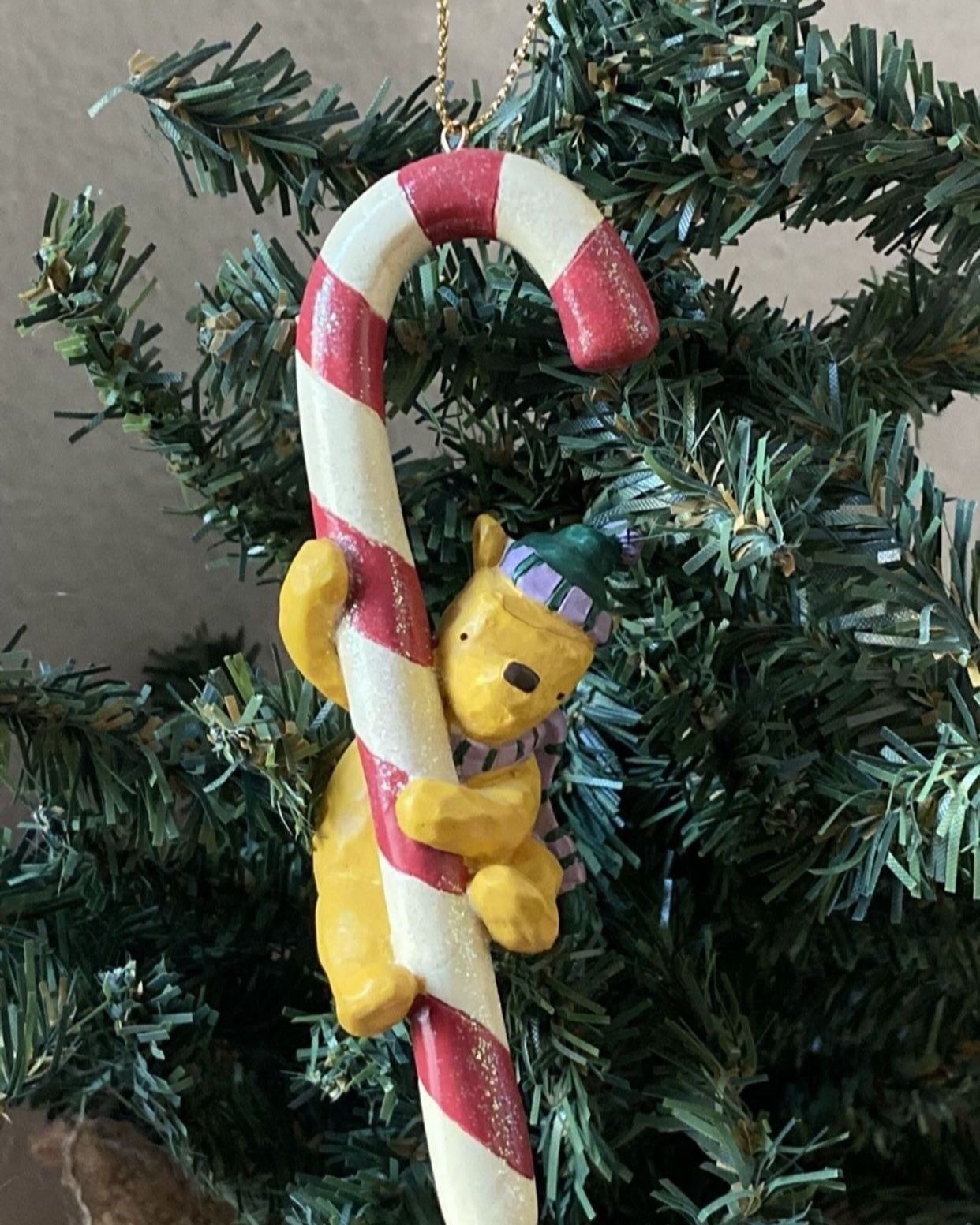 Disney’s Classic Winnie The Pooh Candy Cane Christmas Ornament