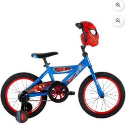 Kids Spiderman Bike With Training Wheels/ Spiderman Helmet