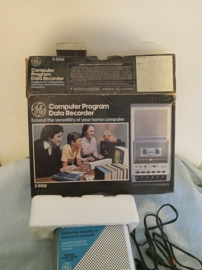 GE Vintage Cassette Recorder/ Computer Data Recorder