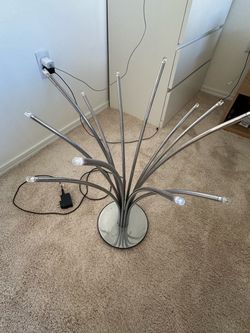 Multi-Arm Chrome Fiber Optic Floor Lamp
