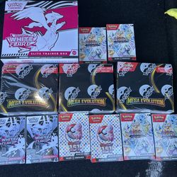 Pokemon bundle (151,Mega evolution,Prismatic Evolution and white flare)