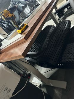 Standing Desk with Wood Top and Metal Frame in box New