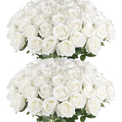 Artificial White Roses