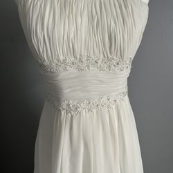 Romantic Chiffon Bridal Gown Size 14