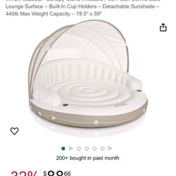 Canopy inflatable pool float