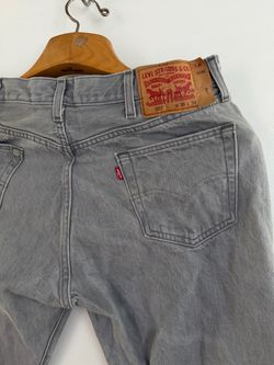 Levi's 501 Light Gray Wash Classic Straight Leg  Button Fly Jeans