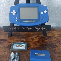 Game Boy Advance Midnight Blue Limited Ed.  (Nintendo, 2001) W/OEM Mario World 