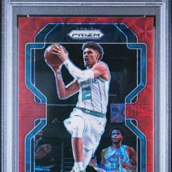 2021 Panini Prizm #185 Lamelo Ball RED CHOICE PRIZM - RARE PARALLEL CARD - GRADED PSA 9 MINT CONDITION - SERIAL NUMBERED #66/88 🔥