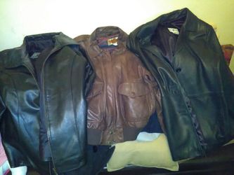Lots of LEATHER JACKETS