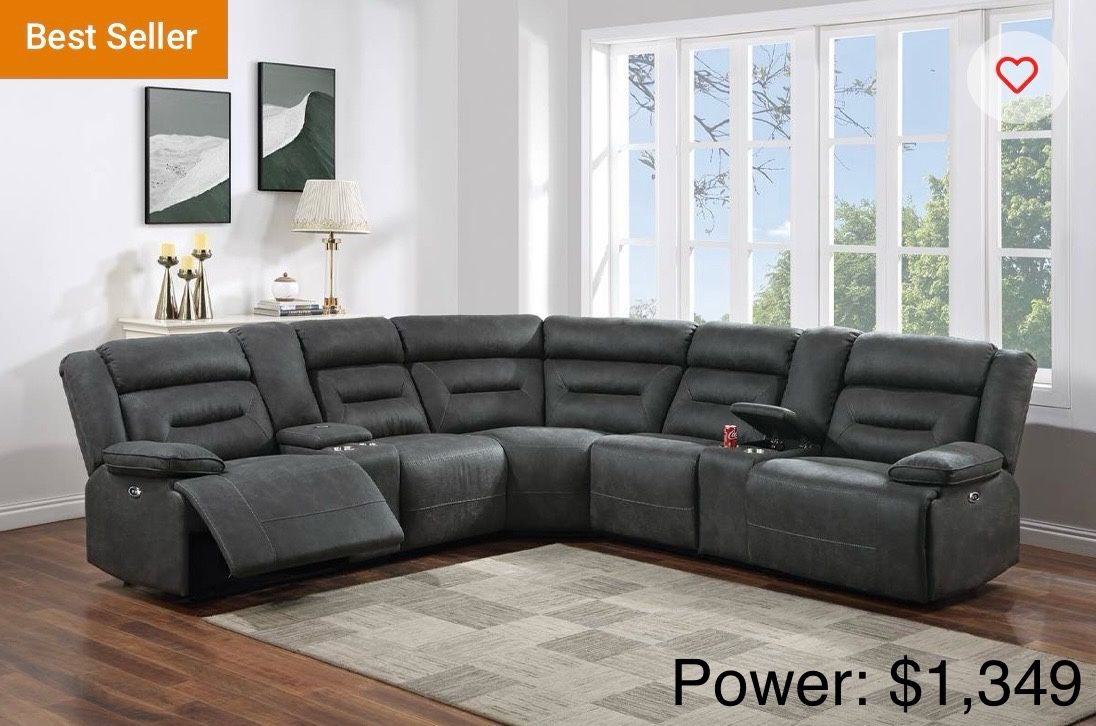 Power recliner sectional sofa
