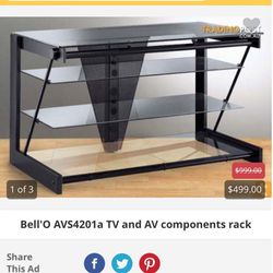 TV Stand with 4 Glass Shelves
